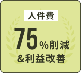 人件費75%削減&利益改善